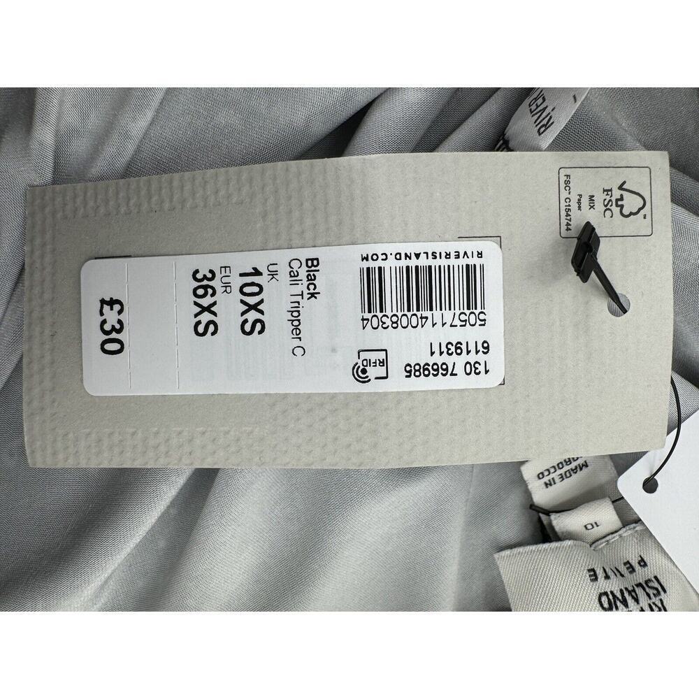 River Island Flare Pants Petite Size Small 6 US Graphic Black White Patchwork​ - Picture 15 of 16